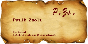 Patik Zsolt névjegykártya